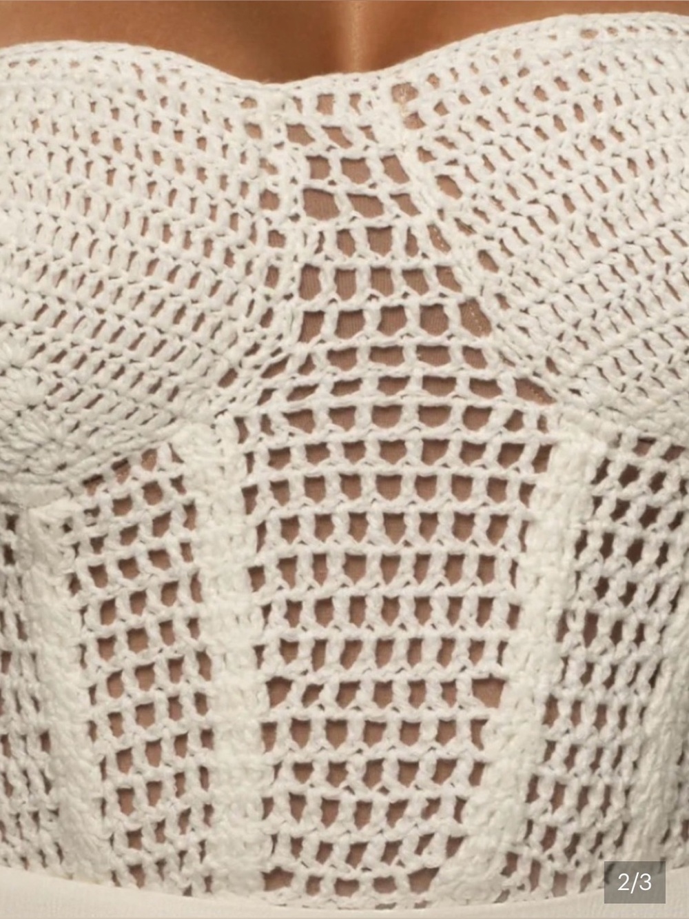JLUXLABEL White Crochet Strapless Bustier Corset Top | Boho Festival Beach SizeL - Picture 3 of 6
